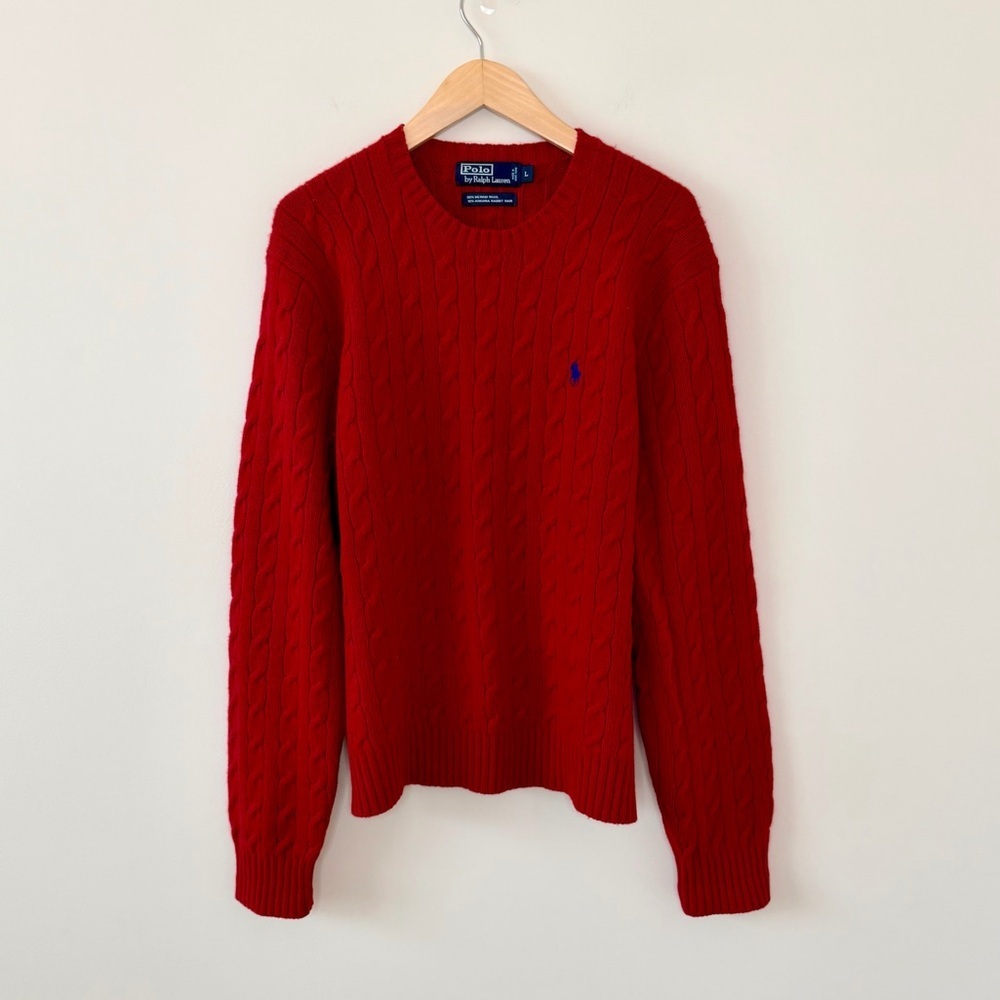 Polo Ralph Lauren Men’s Cable-Knit Wool-Angora Sweater luxury office Logo - Picture 2 of 13